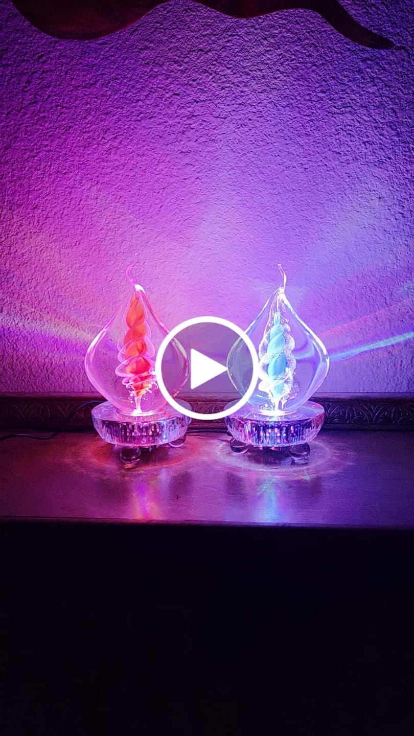 Customer video review of Illuminated Memorial Glass Flame with Cremation Ashes