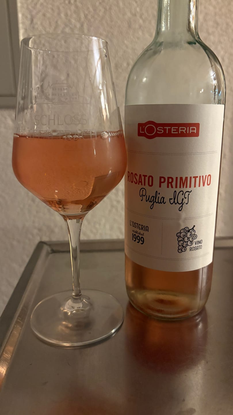 Customer photo review of L'Osteria Primitivo Rosato Di Puglia IGT, 6 Fl. | alc. 12%