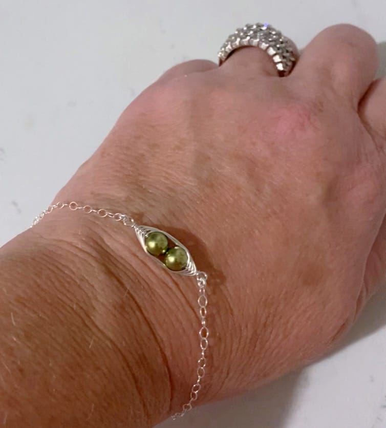 Customer photo review of Two peas in a pod bracelet [made to order]