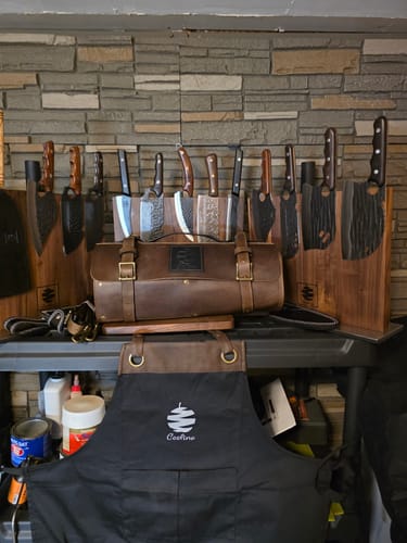 Customer photo review of Leather Roll-Up Knife Bag
