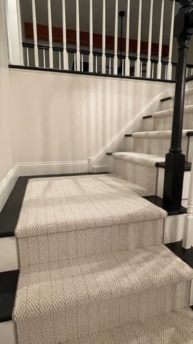 Customer photo review of Amalfi Carrara Herringbone Stair Runner Landing