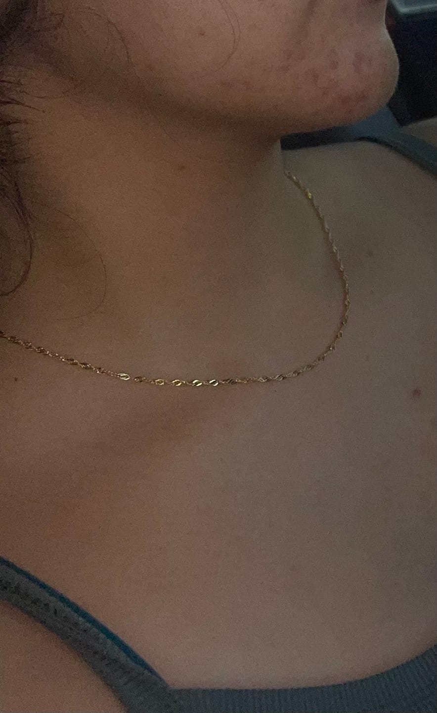Customer photo review of Singapore Chain Necklace - 2mm