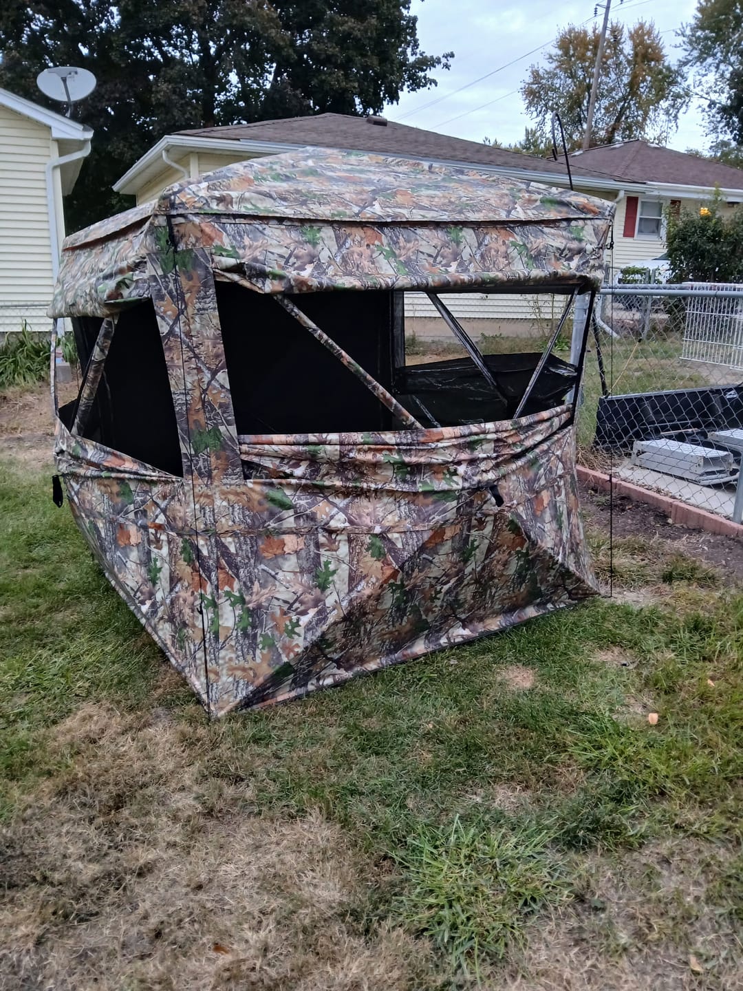 Customer photo review of FlipGuard 270 Big Flipping Door RainProof See-Through Whitetail Hunting Blind