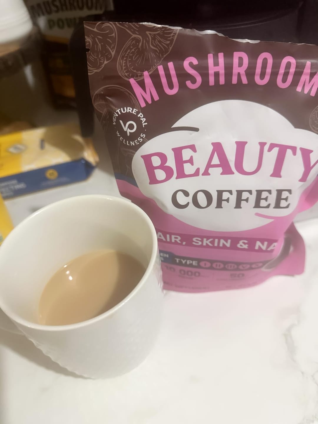 Customer photo review of Mushroom Beauty Coffee - 30 servings