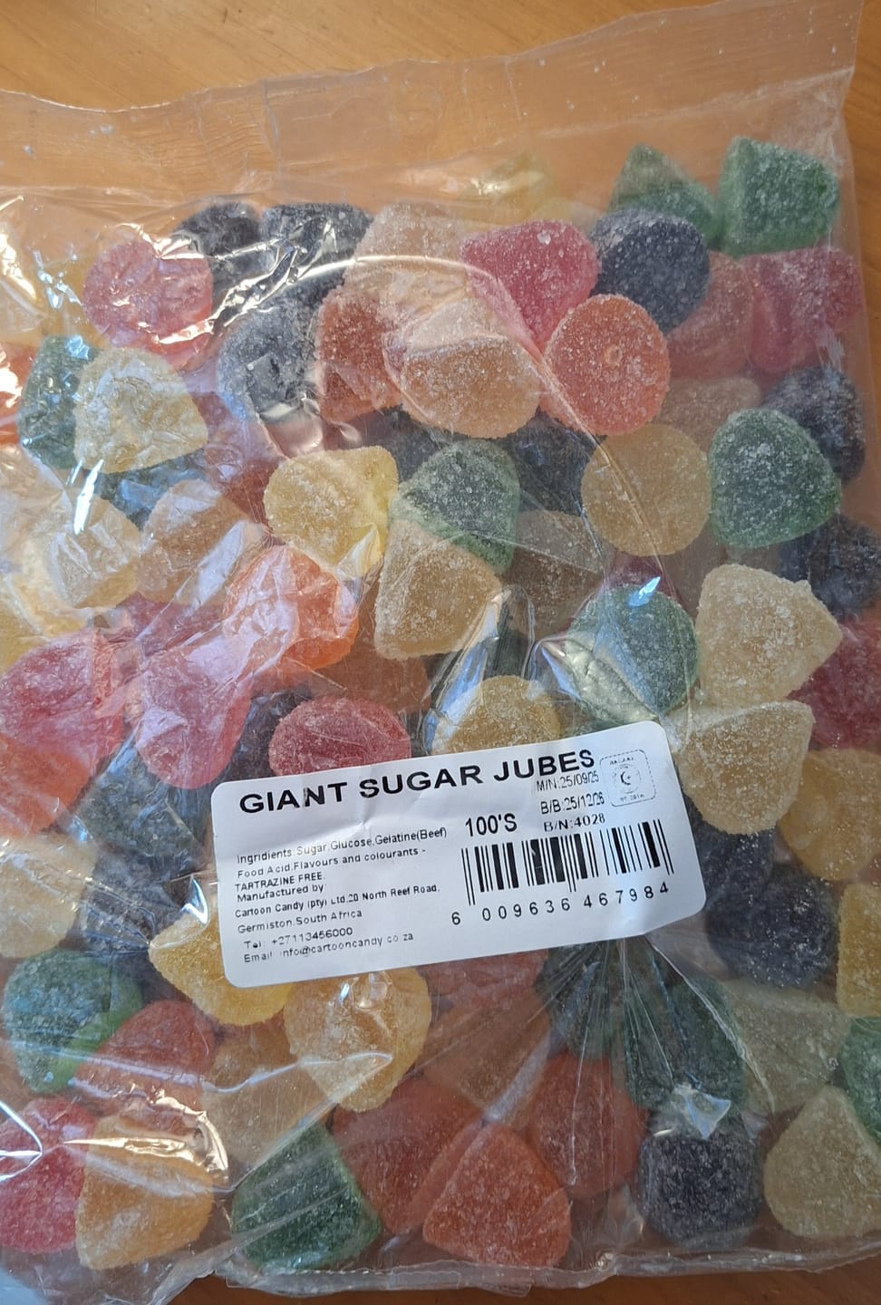 Customer photo review of Yummy Gummy - Giant Sugar Jubes (100's)