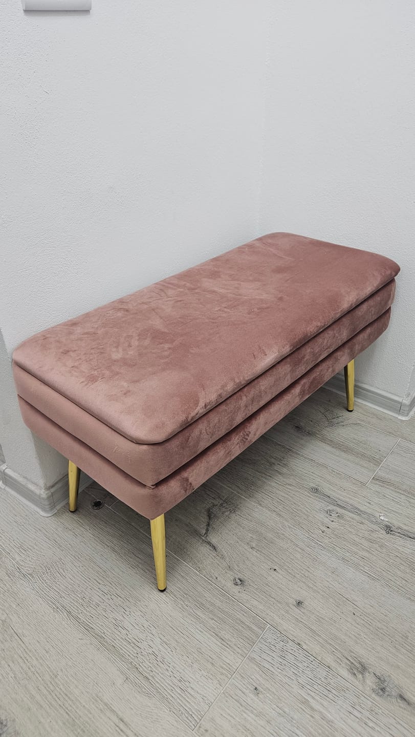 Customer photo review of Bancheta VELVA, stofa catifelata roz, 78x35x40 cm