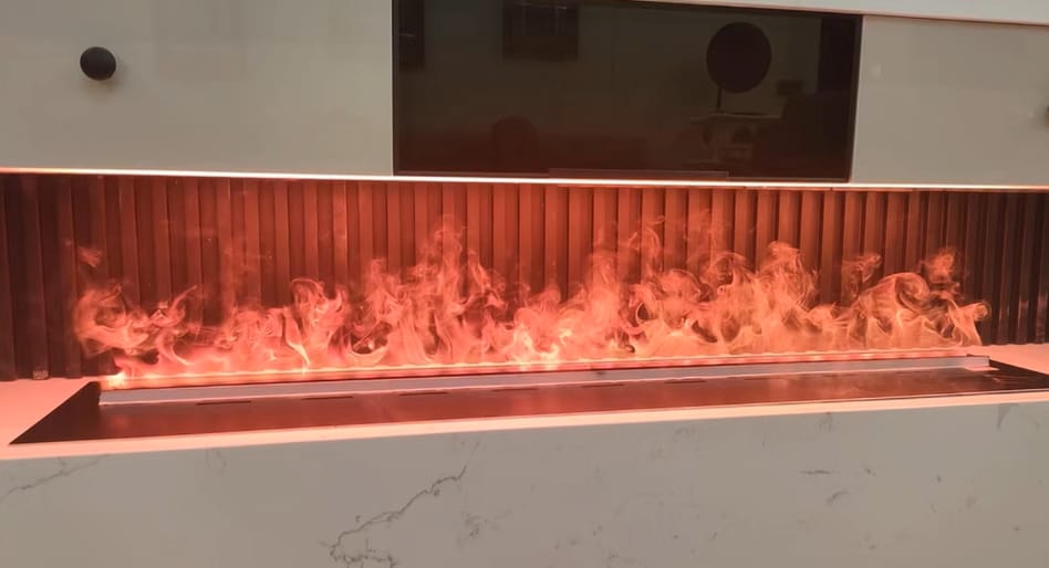 Customer photo review of Modern 3D Steam Fireplace Insert – Decorative Atomized Electric Humidifier for Home & Wall-Mounted Interiors