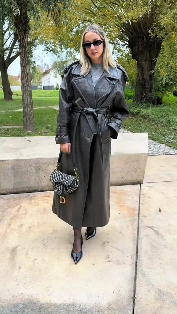 Customer photo review of Danica Long Leather Jacket