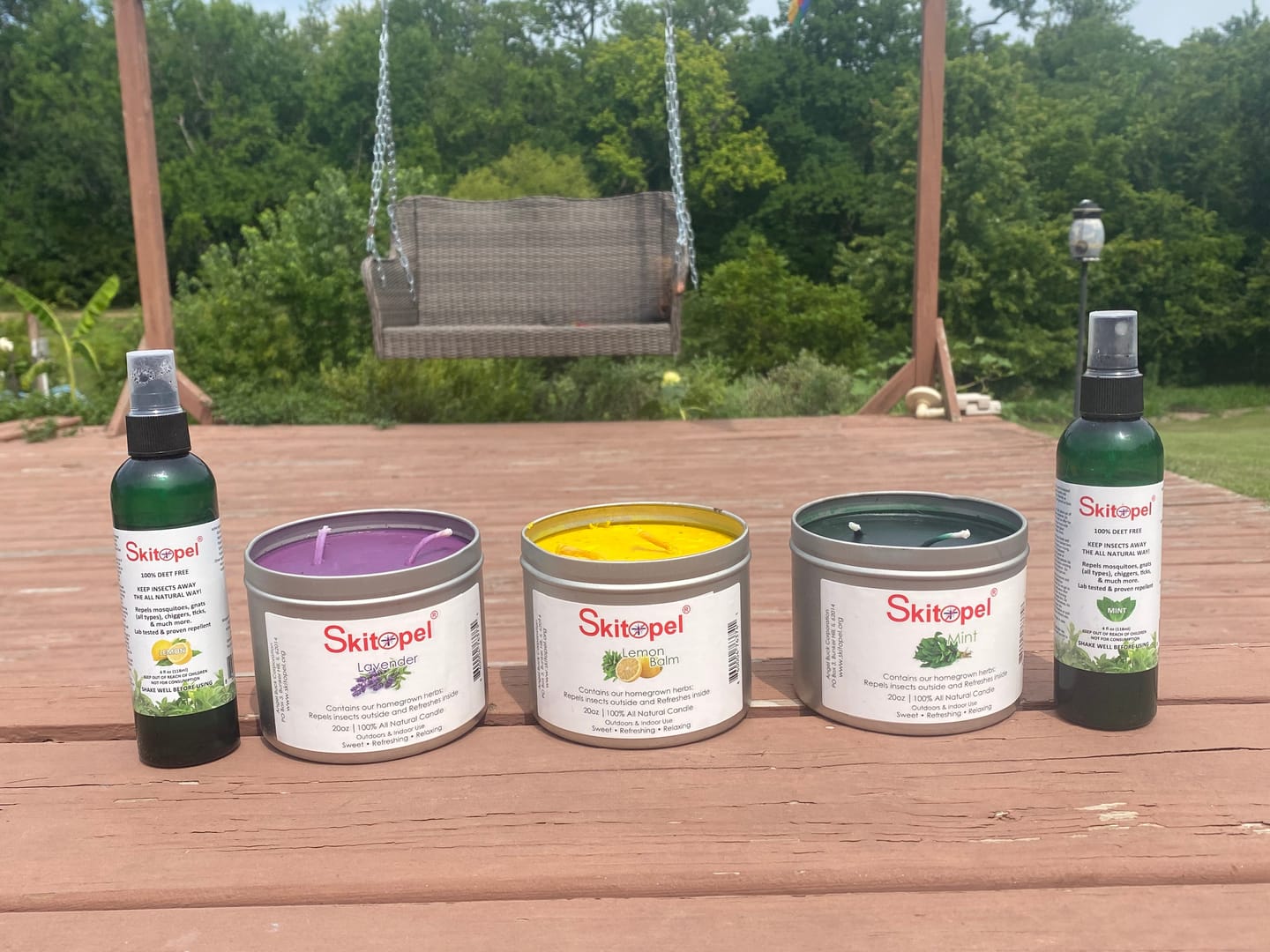 Customer photo review of Skitopel Ultimate Insect Repellent Bundle - 4oz Sprays & 16oz Lavender Candle