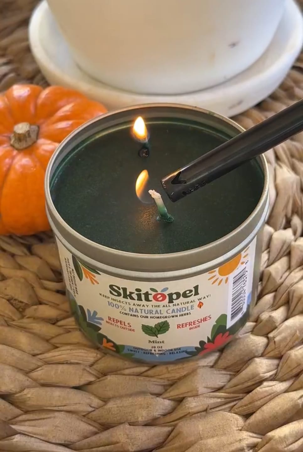 Customer photo review of Skitopel® Mint Candle - Refreshing Protection for a Bug-Free Life