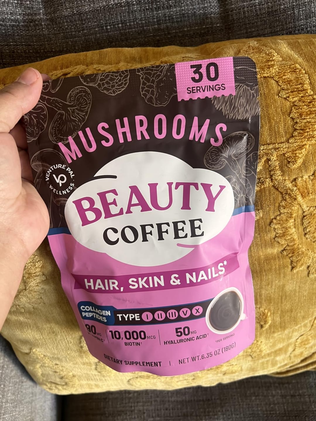 Customer photo review of Mushroom Beauty Coffee - 30 servings
