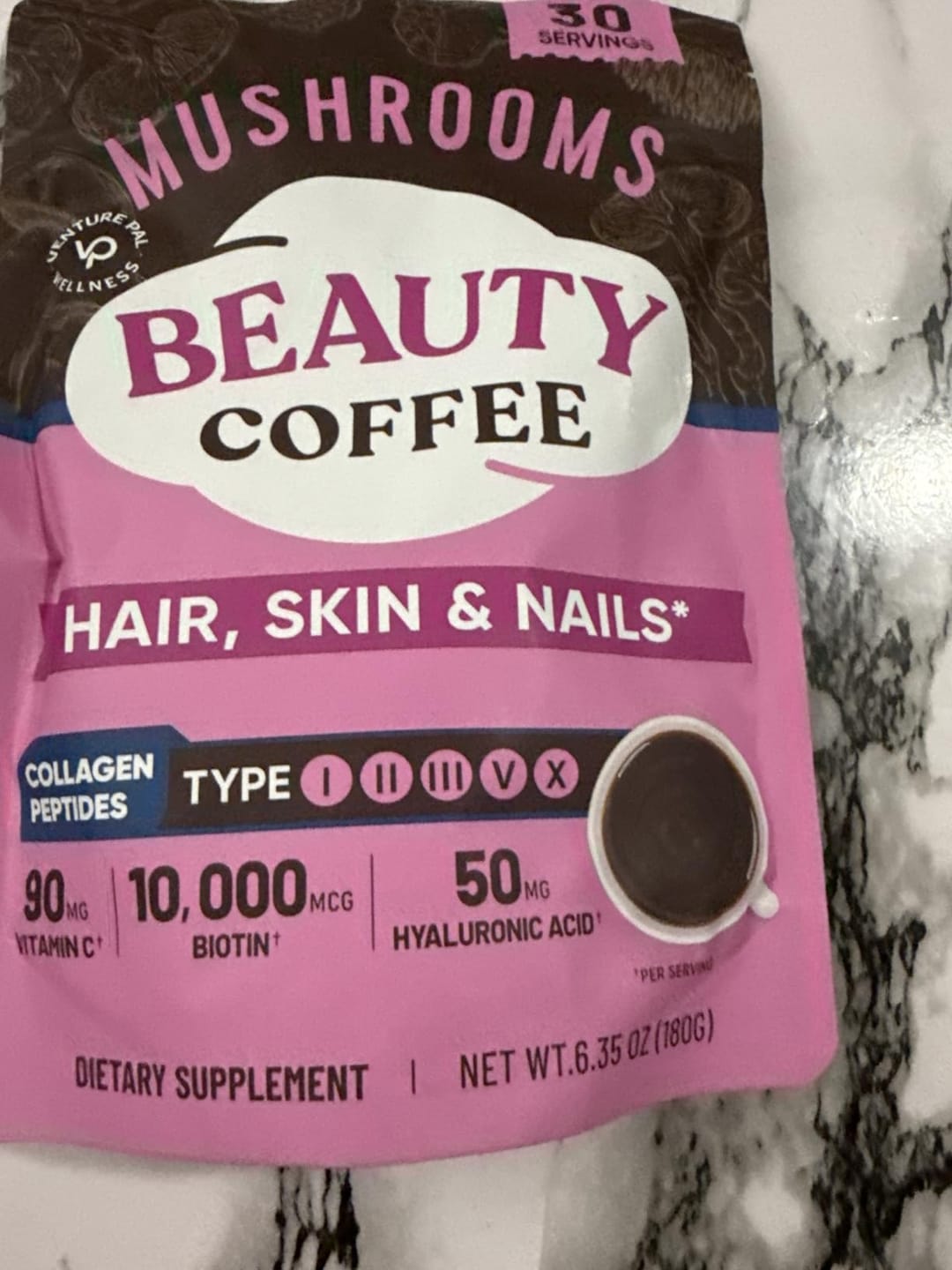 Customer photo review of Mushroom Beauty Coffee - 30 servings