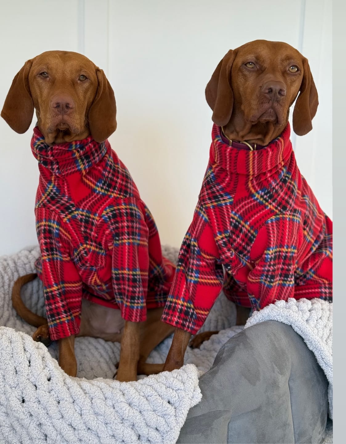 Customer photo review of Red Checkered Anti Pill Polar Fleece Fabric