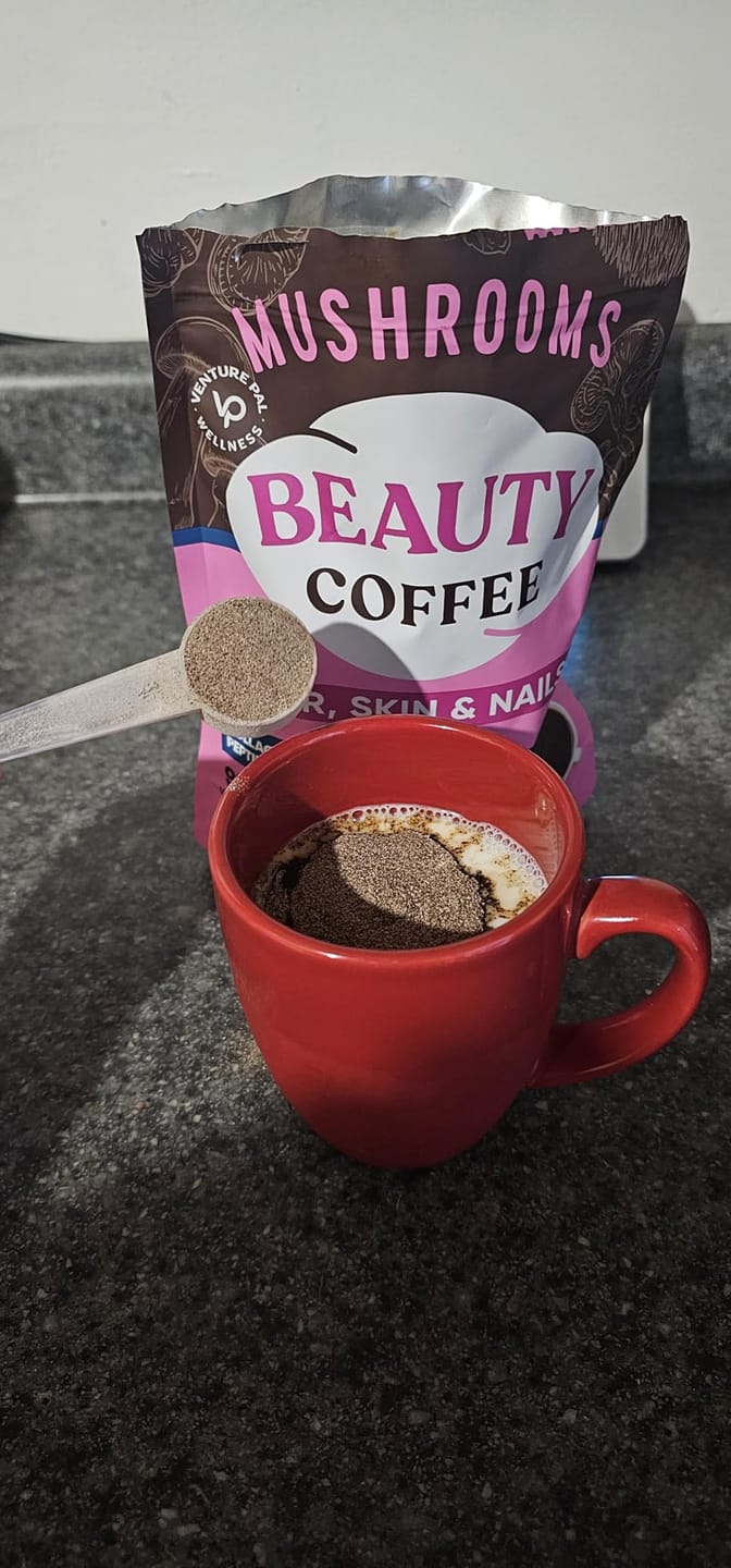 Customer photo review of Mushroom Beauty Coffee - 30 servings