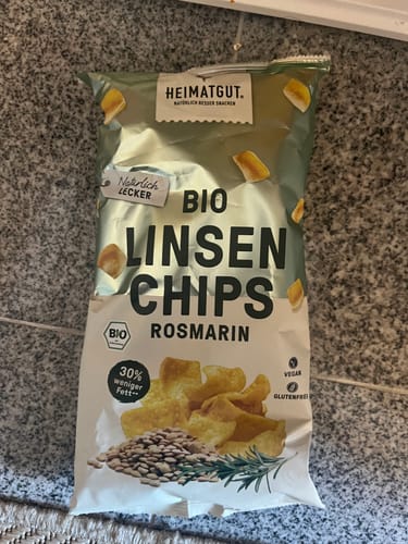 Kundenbewertung mit Foto zu Bio Linsen Chips Rosmarin