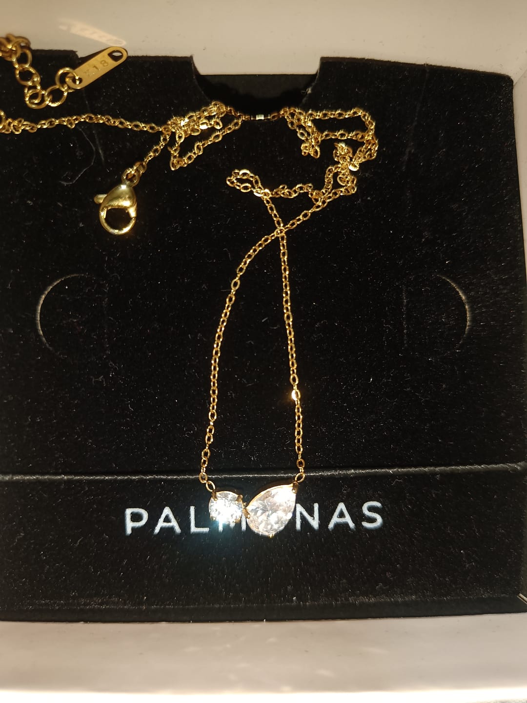 Customer photo review of Double Drop Delicacy Gold Chain Necklace