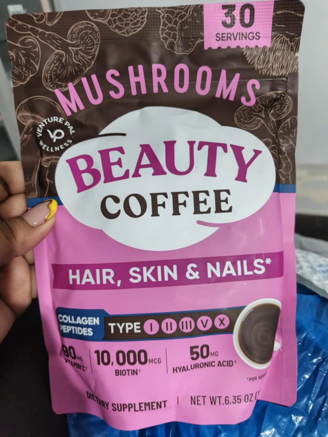 Customer photo review of Mushroom Beauty Coffee - 30 servings