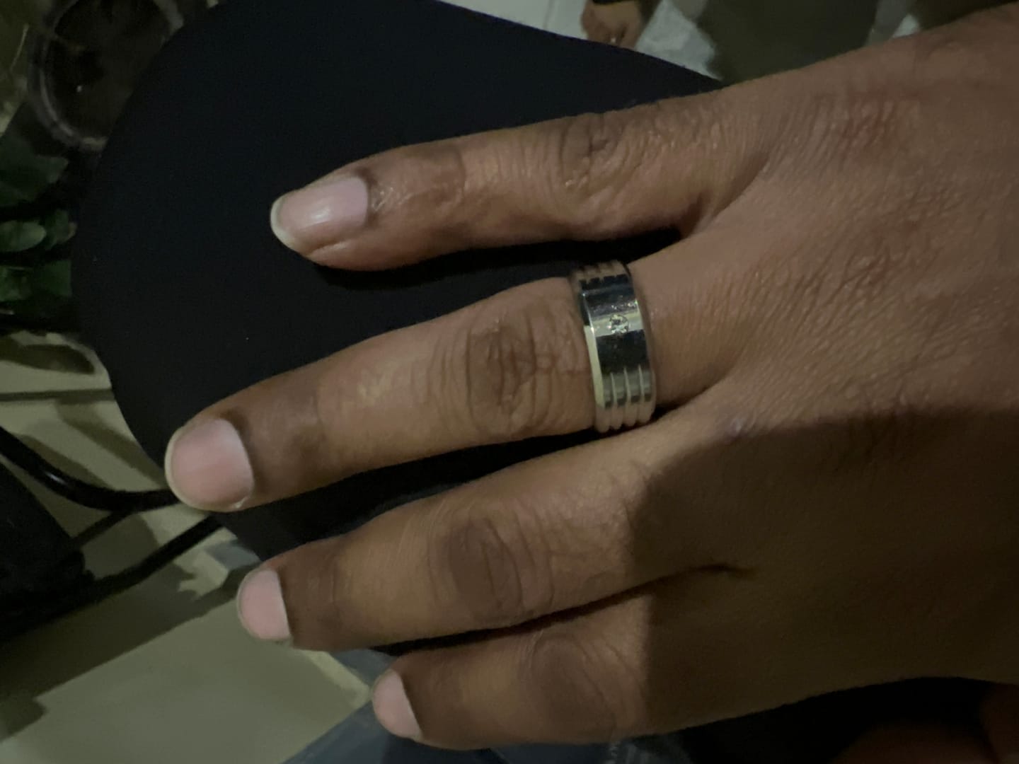 Customer photo review of Shiny Diamond Silver Ring