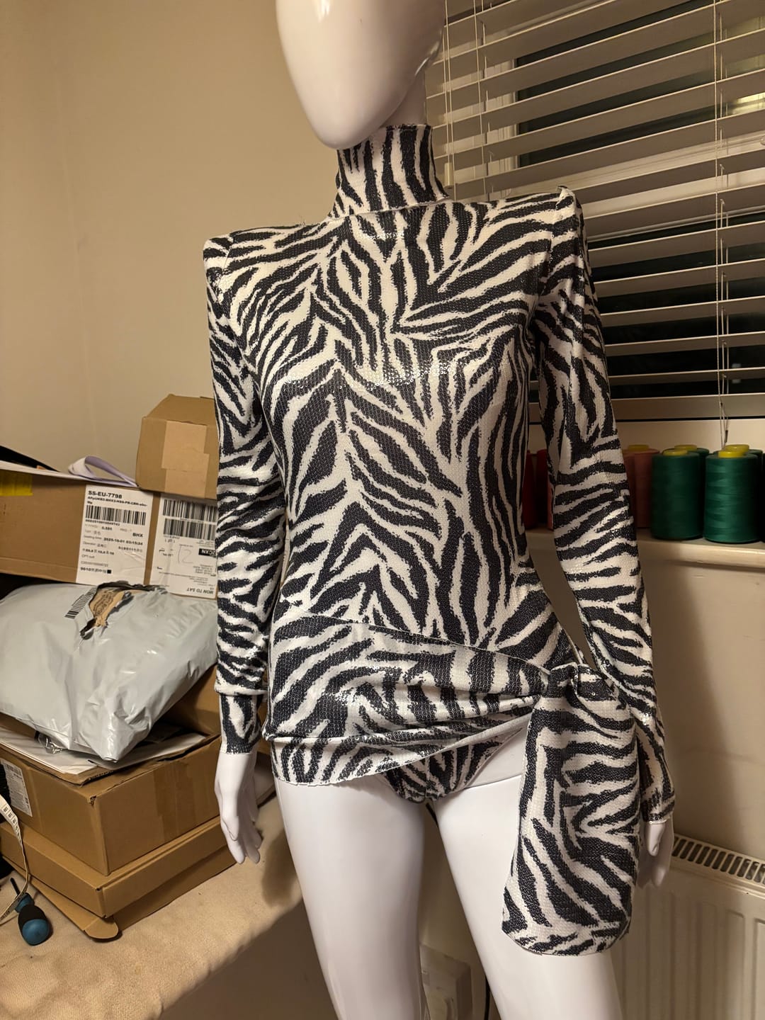Customer photo review of Metallic Animal Print Lurex Fabric by the Metre
