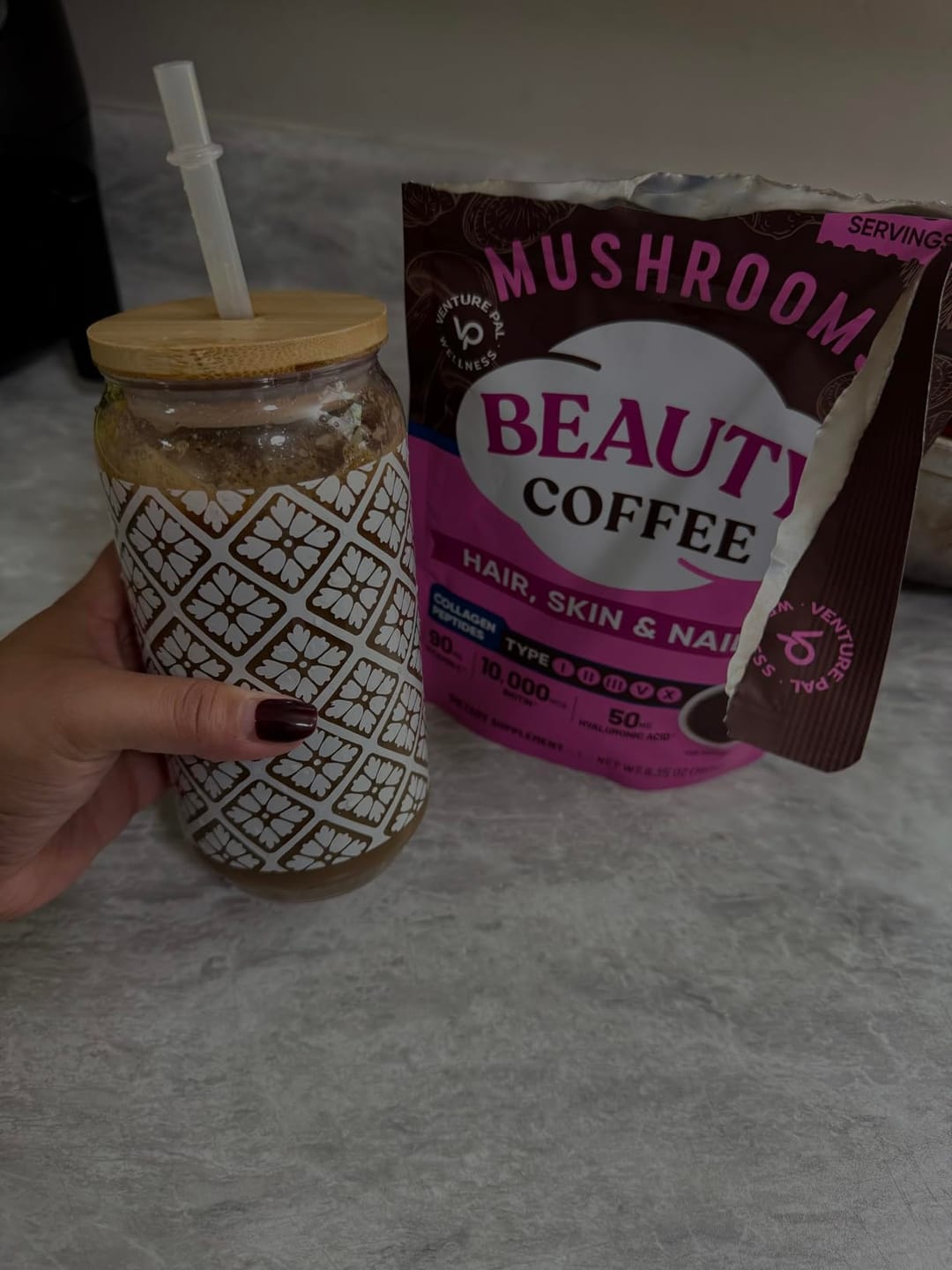 Customer photo review of Mushroom Beauty Coffee - 30 servings