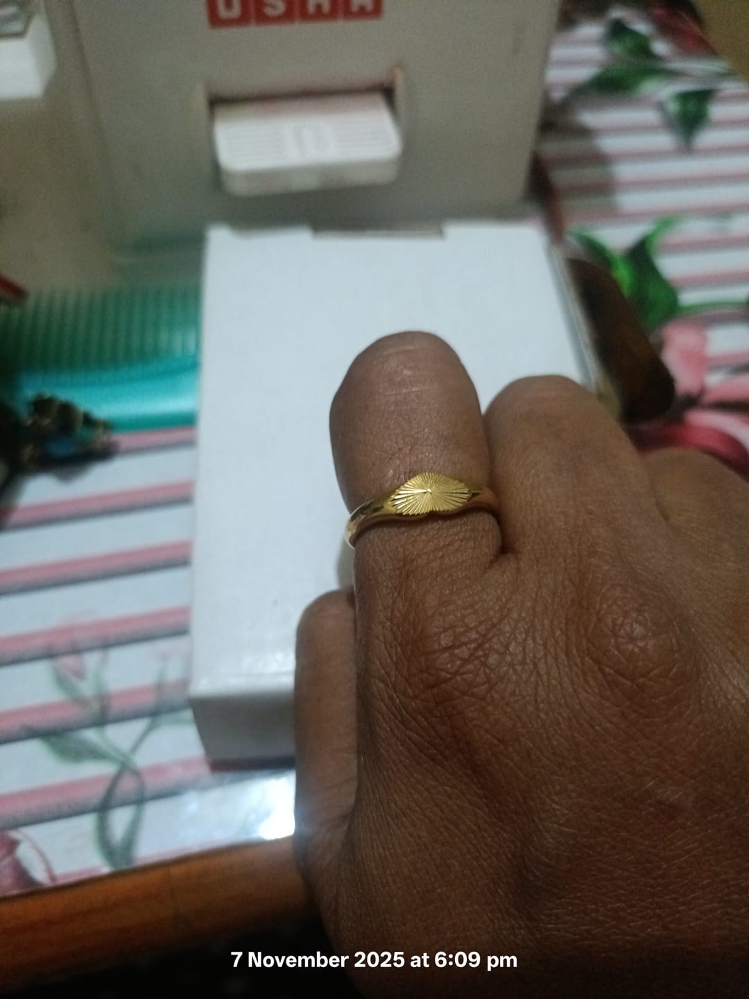 Customer photo review of Bold Sunray Heart Ring