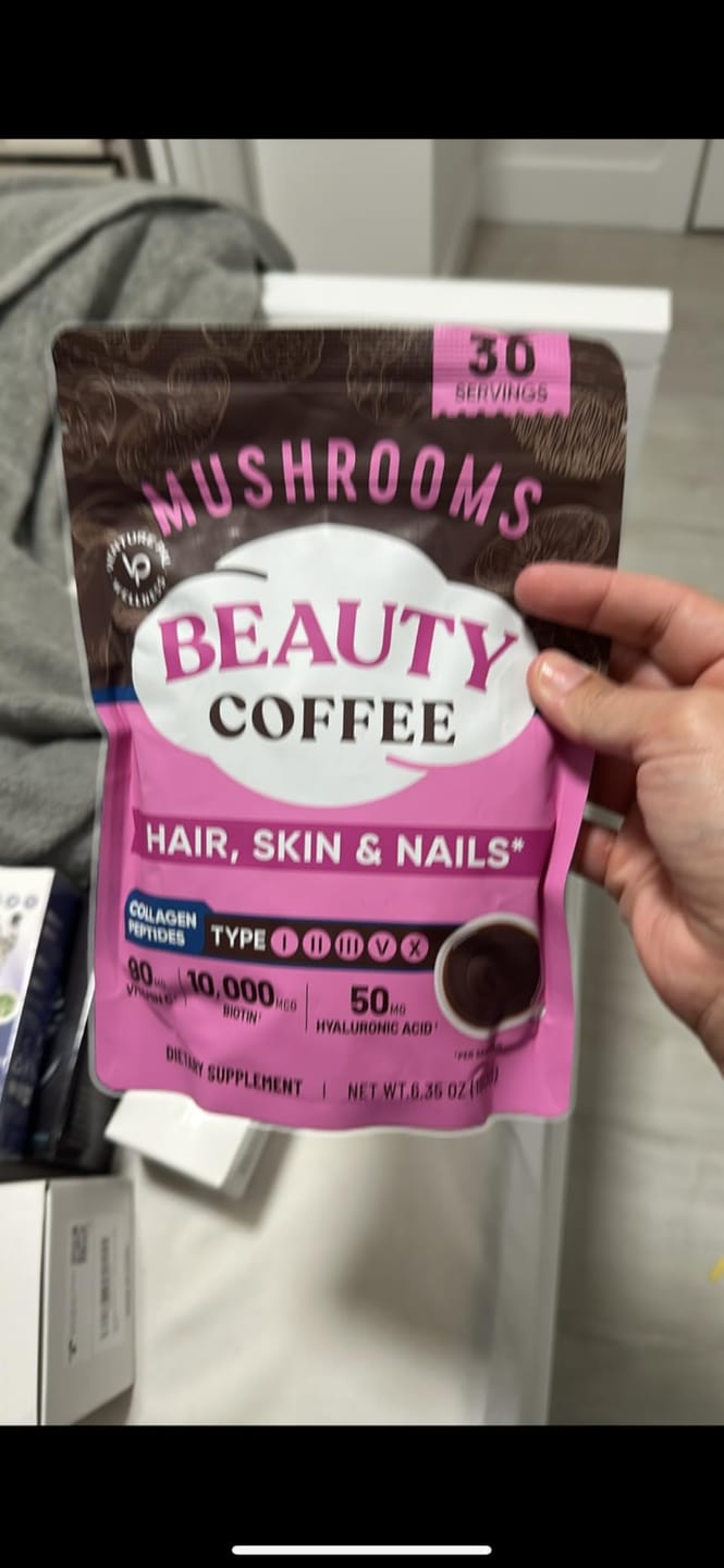 Customer photo review of Mushroom Beauty Coffee - 30 servings