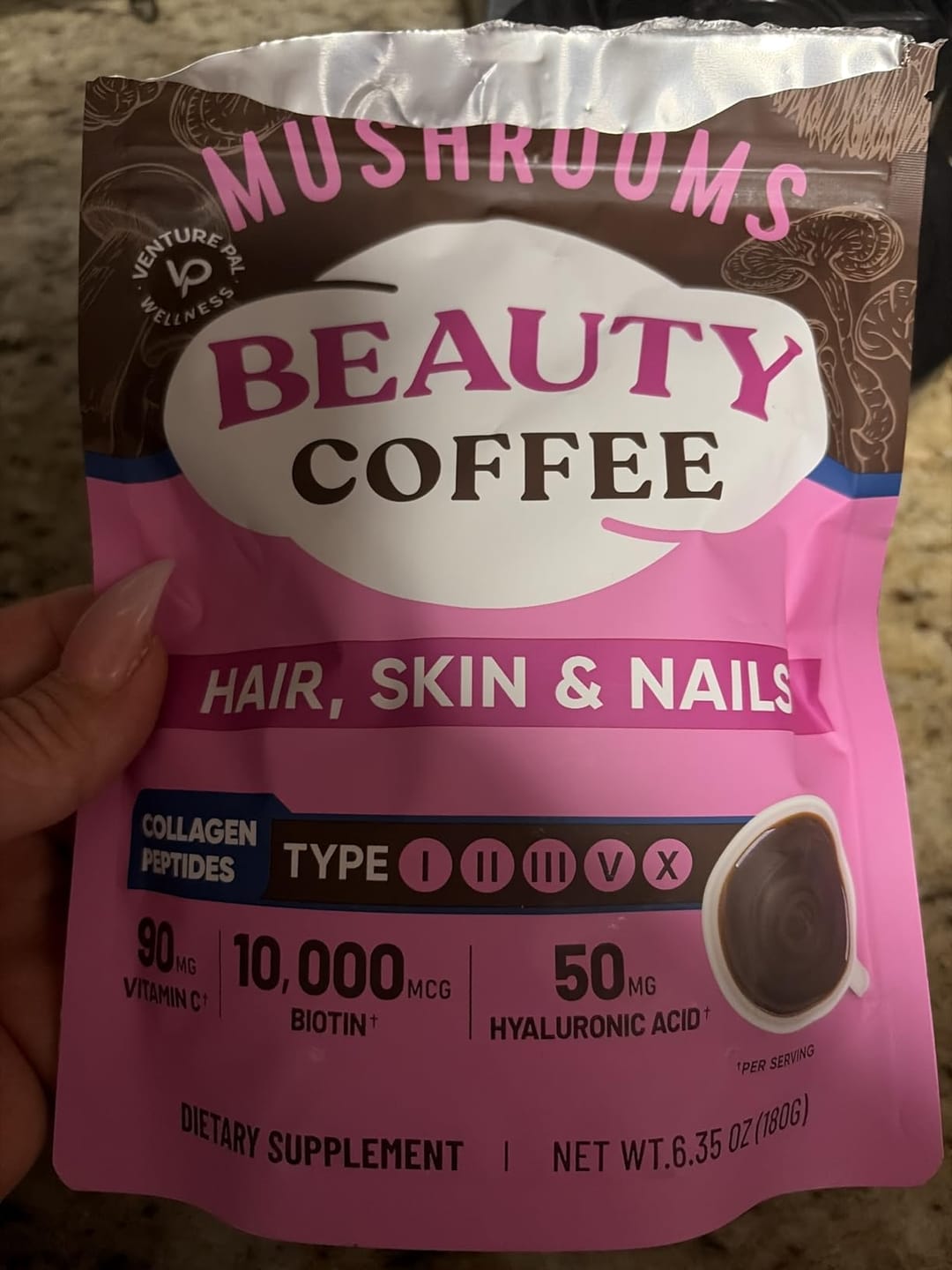 Customer photo review of Mushroom Beauty Coffee - 30 servings