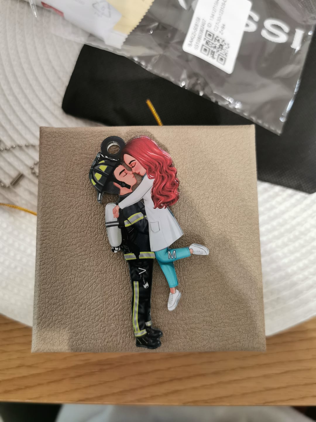 Customer photo review of Doll Couple Kissing Hugging  Personalized Ornament