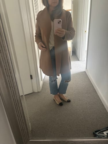 Customer photo review of ballet flats beige black lambskin