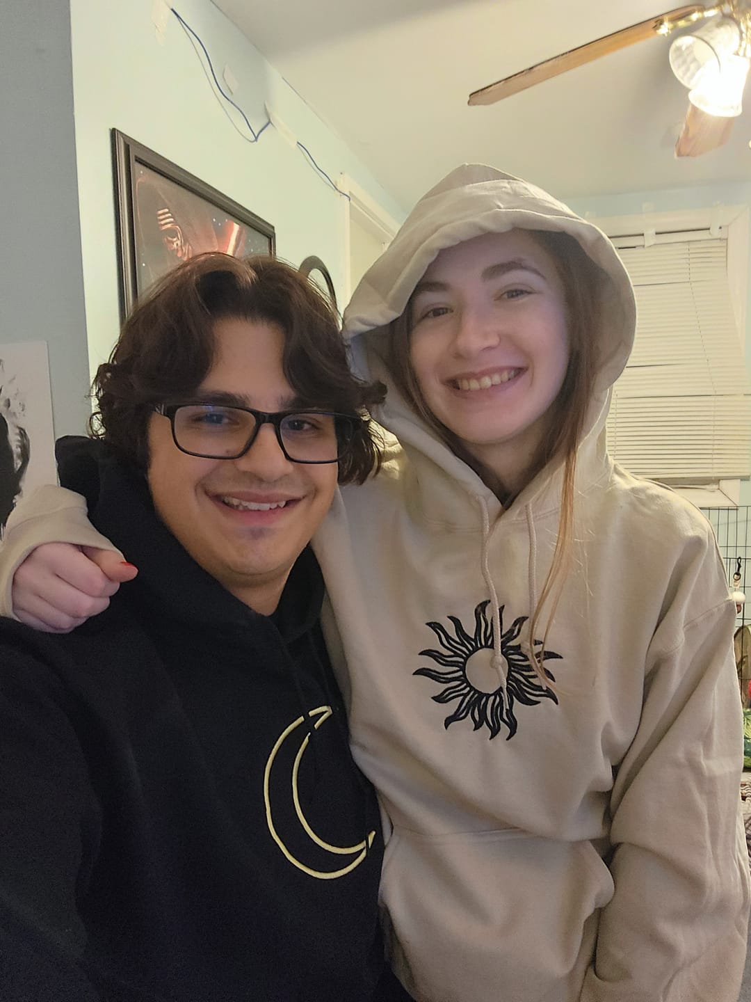 Customer photo review of Custom Embroidered Sun and Moon Matching Hoodies for Couples