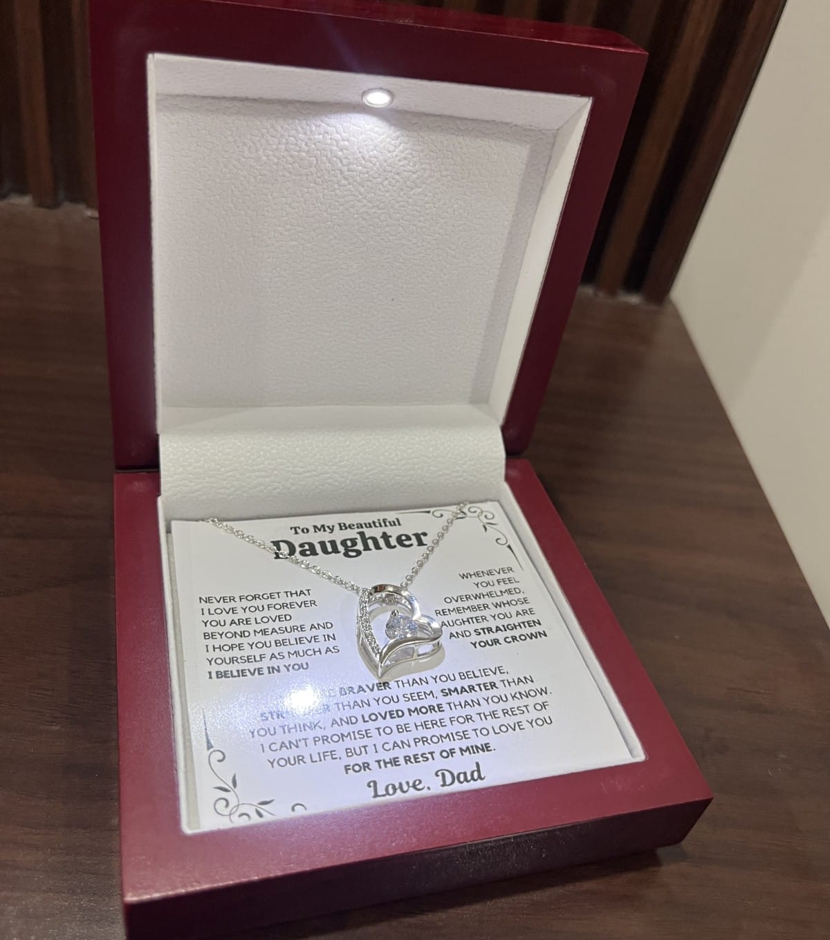 Customer photo review of You will always be my little girl - Necklace Daughter From Dad