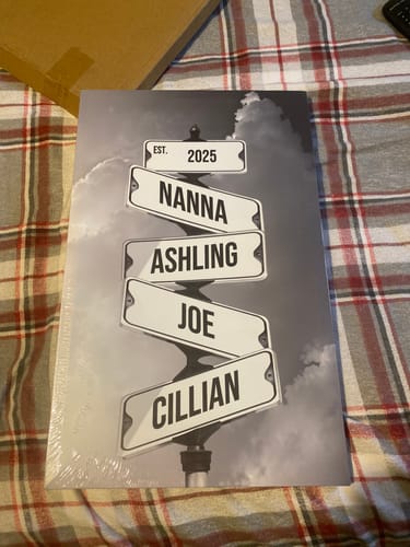 Customer photo review of 1 DATE WITH NAMES UNDERNEATH by Cstm Canvas