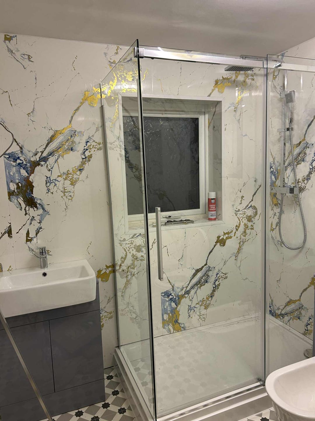 Customer photo review of 10mm Oro Blue Ultra Matt Shower Panel 1M x 2.4M