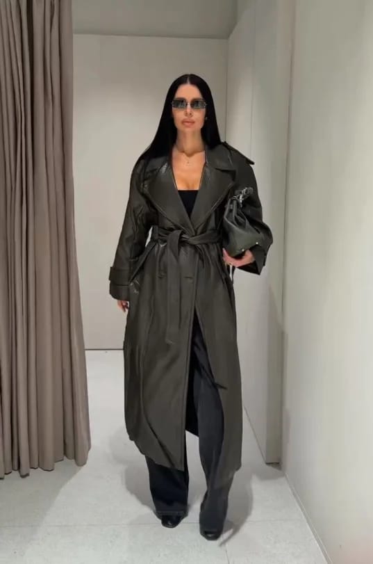 Customer photo review of Danica Long Leather Jacket