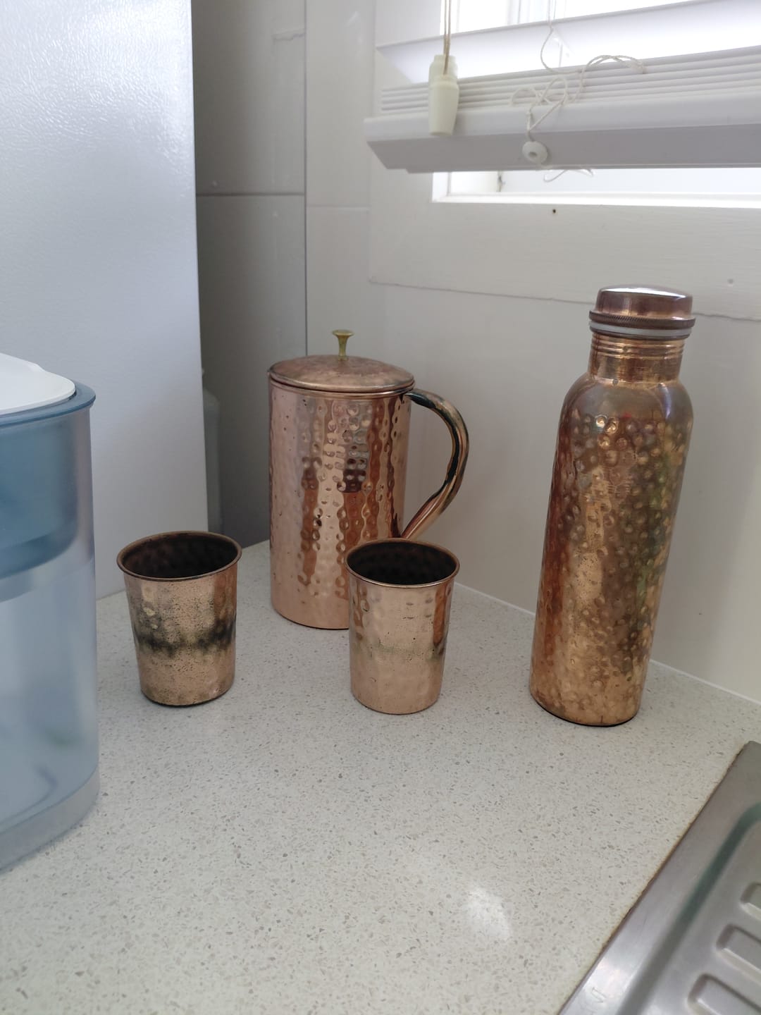 Customer photo review of Diamond Copper Water Bottle