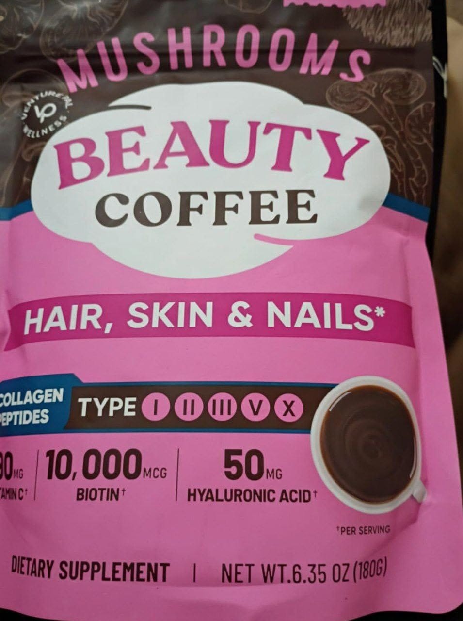 Customer photo review of Mushroom Beauty Coffee - 30 servings