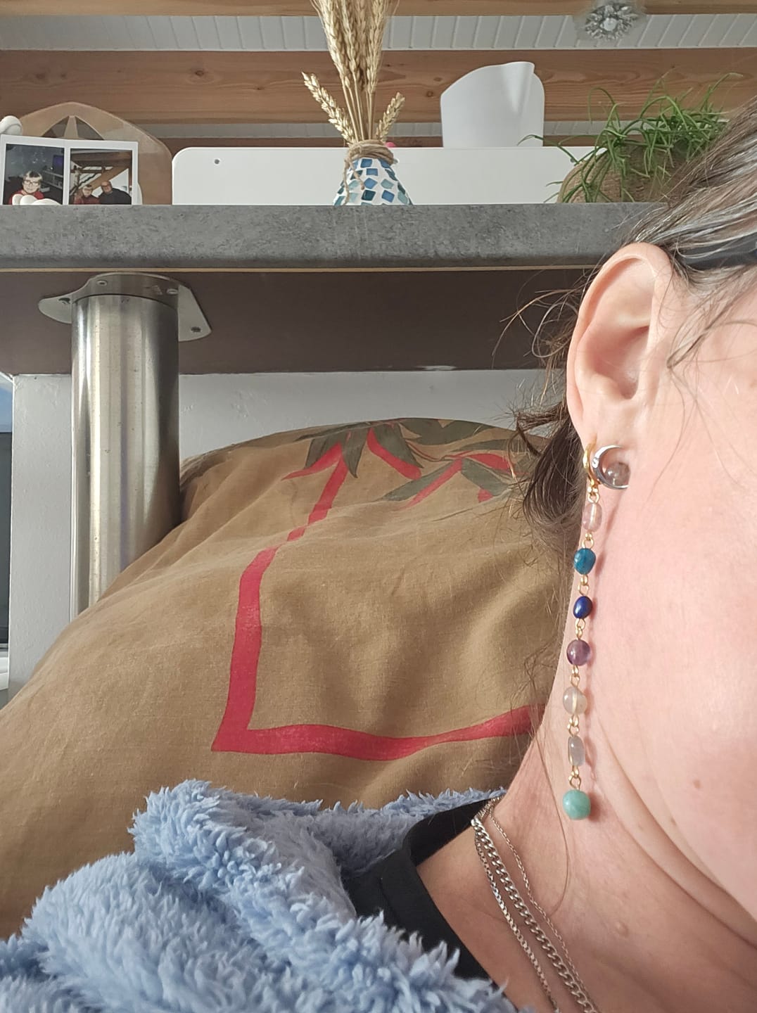 Customer photo review of Boucles d'Oreilles "Cascade Bien-Être des 7 Chakras"