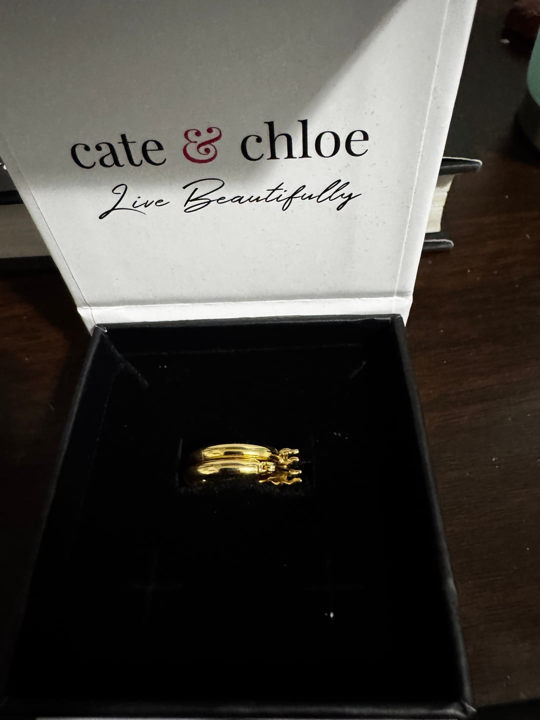 Customer photo review of Amy 18k White Gold Plated 20mm/30mm Hoop Earrings