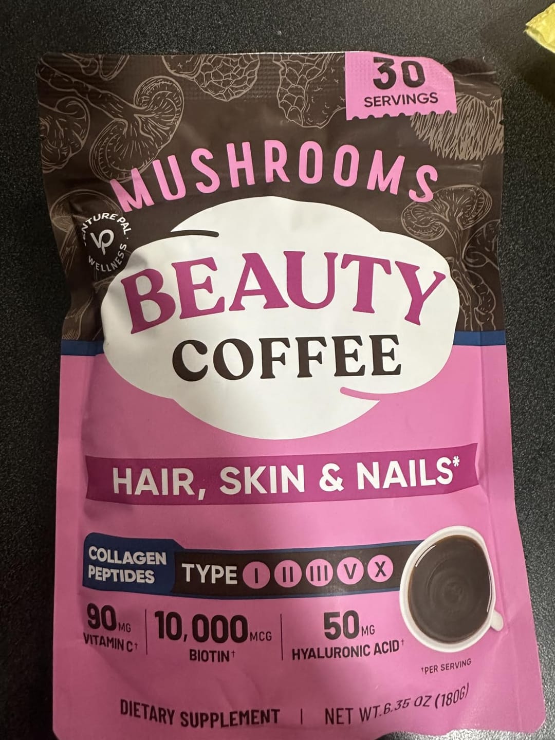 Customer photo review of Mushroom Beauty Coffee - 30 servings