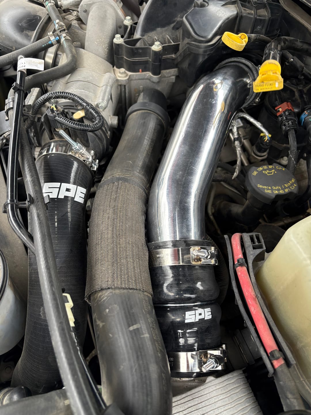 Customer photo review of 2011-2022 Powerstroke Hot Side Intercooler Pipe (SPE-S100117)