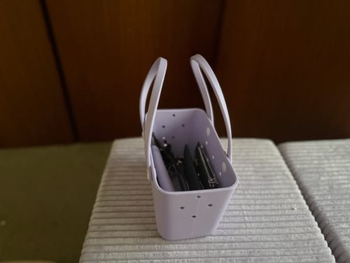 Customer photo review of Mini Tribe Bag in Mermaid Purple