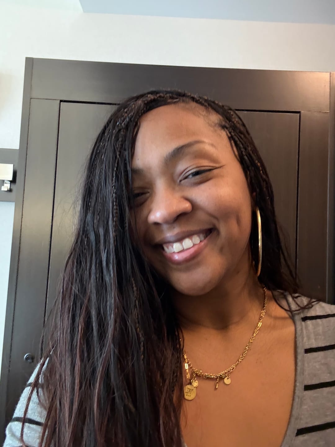 Customer photo review of Double Drawn Burmese Silky Straight Human Braiding Hair