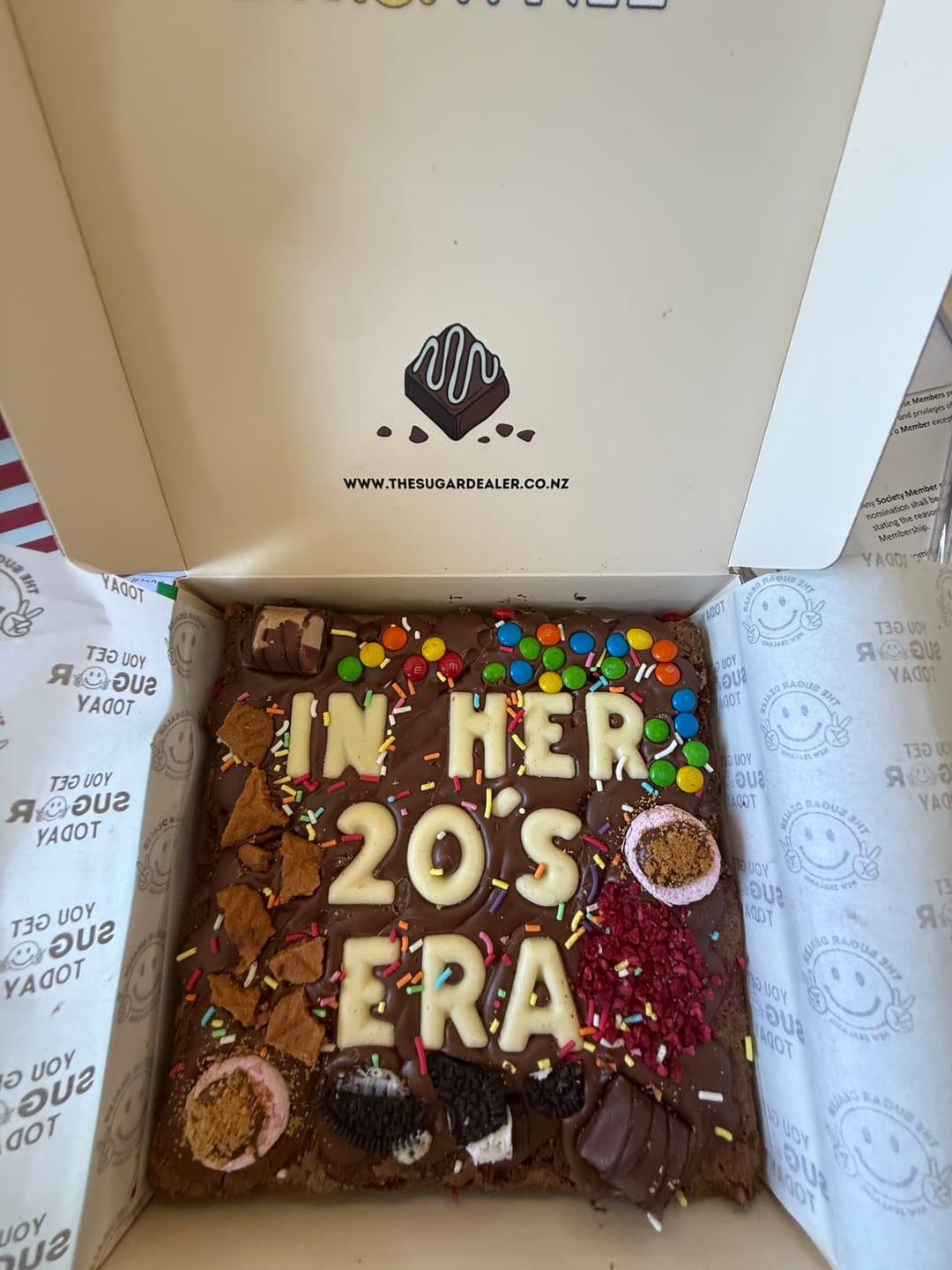 Customer photo review of Custom message loaded brownie