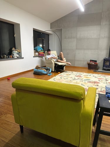 Customer photo review of Airsky Recliner Chair Top-Grain Leather Genuine Leather Ergonomic Armchair Sofa for Adults R1