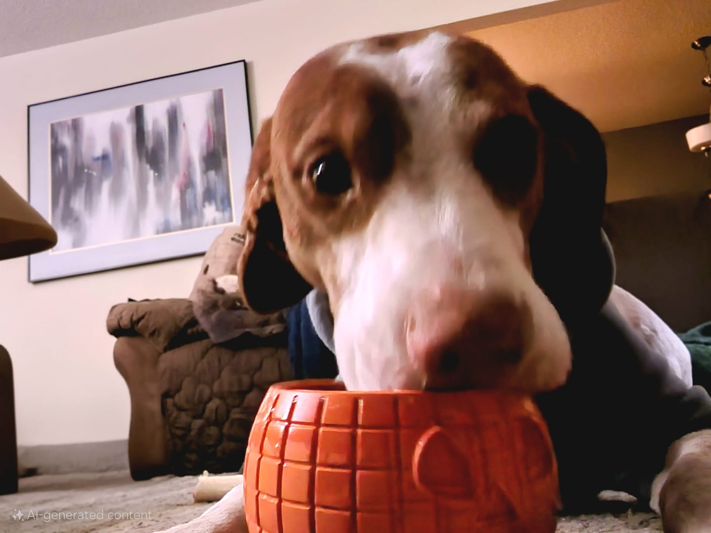Customer photo review of FreezPumpkin Limited Halloween Edition Dog Toy