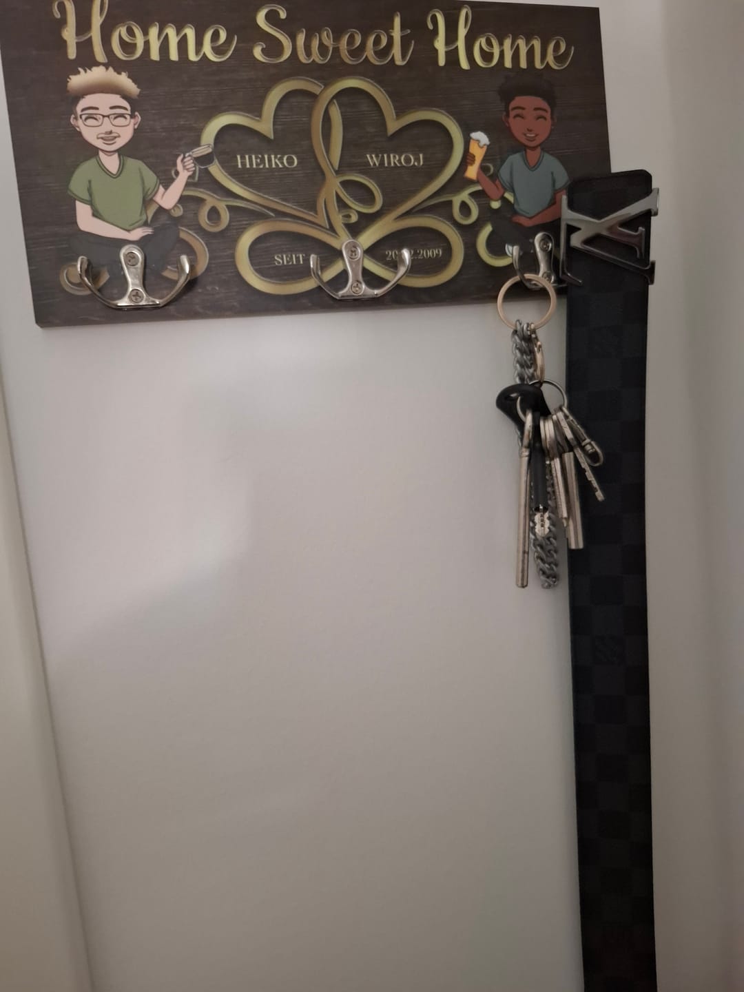 Customer photo review of Home sweet home - Paar-Schlüsselbrett