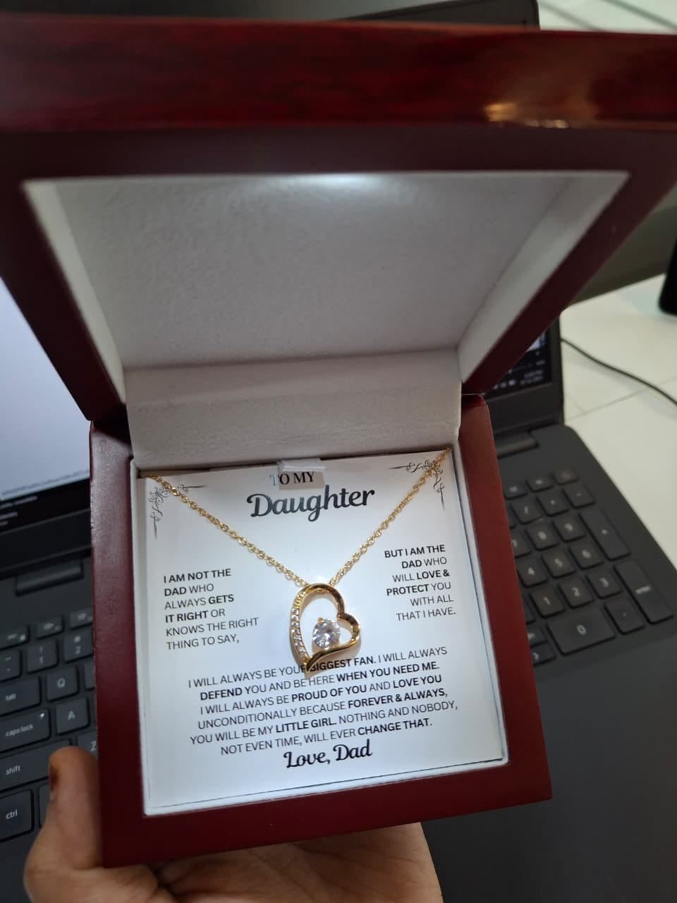 Customer photo review of You will always be my little girl - Necklace Daughter From Dad