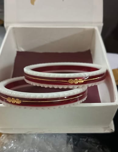 Customer photo review of Red – “Crimson Charm Women’s Bangle” (Pack of 1 Pair) (2 pis)