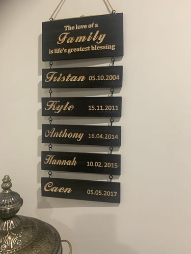 Customer photo review of Personalized Grandkids Hanging Sign | 2024 Version Engraved Design