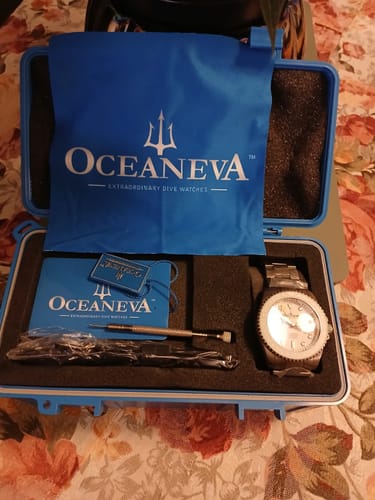 Customer photo review of Oceaneva Men's GMT TITANIUM Automatic Deep Marine Explorer 1250M White Ceramic Bezel Watch